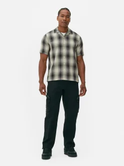 Check Textured Short Sleeve Shirt|Primark Sale
