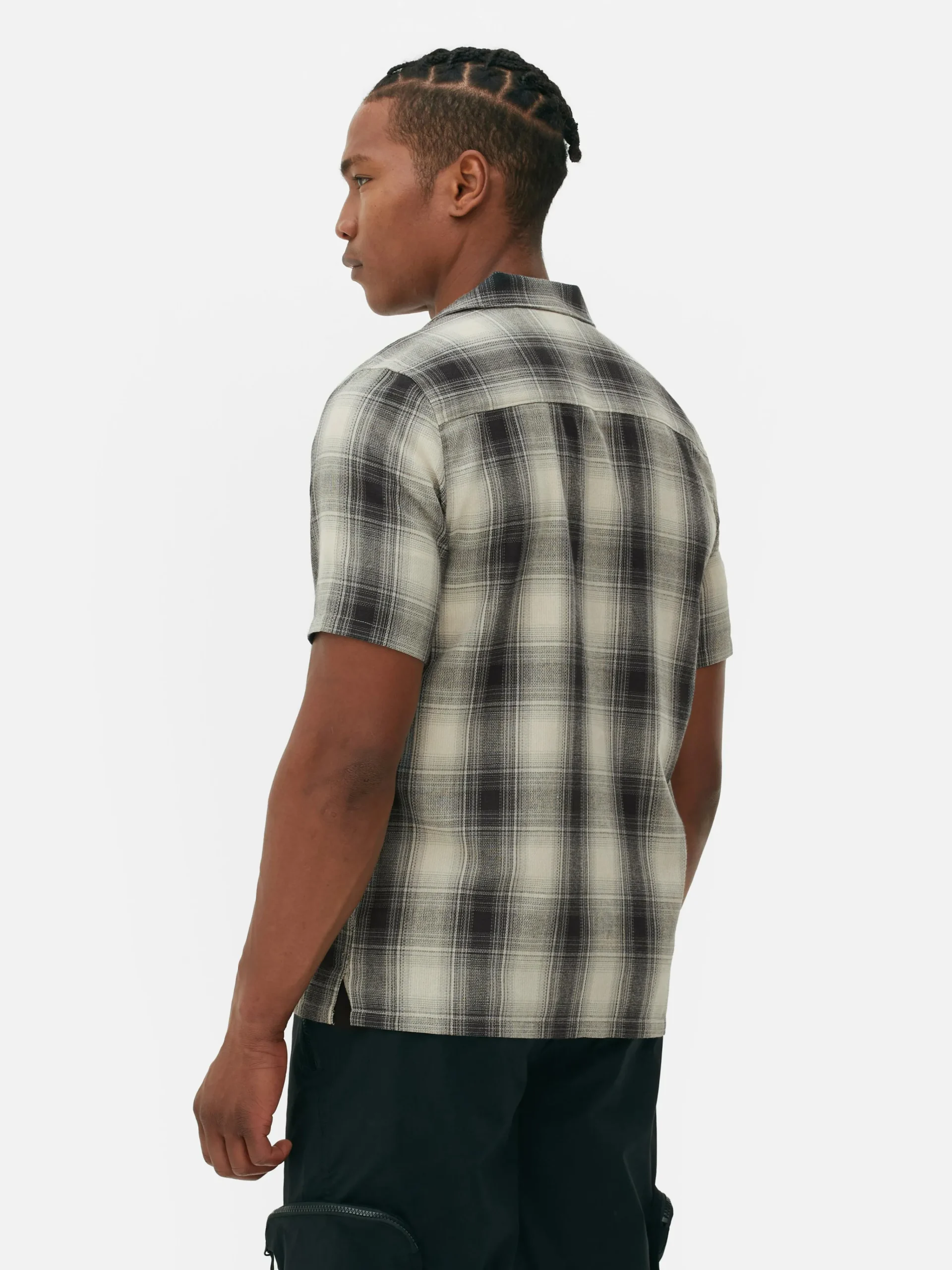 Check Textured Short Sleeve Shirt|Primark Sale
