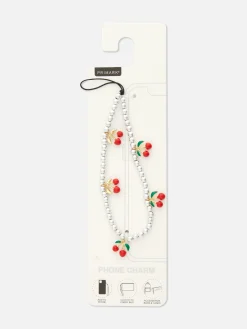 Cherry Beaded Phone Charm|Primark Online