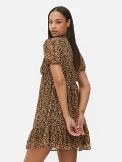 Chiffon Puff Sleeve Mini Dress|Primark Discount