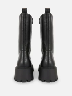 Chunky Lace-Up Biker Boots|Primark Outlet