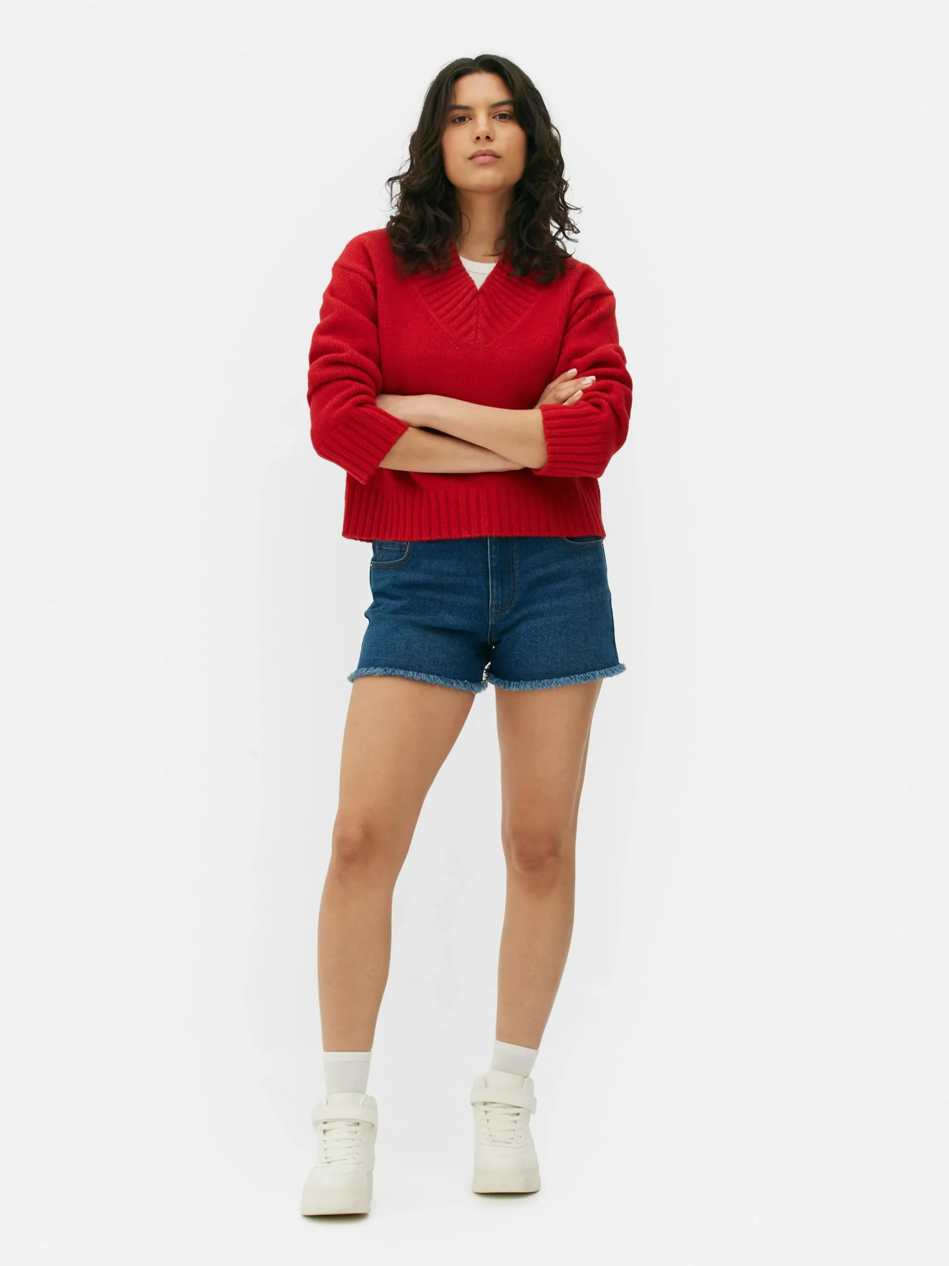 Chunky V-Neck Sweater|Primark Discount