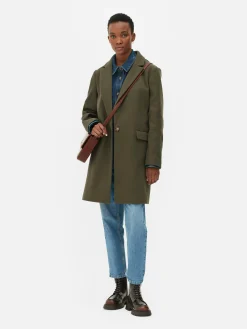 Classic Single-Breasted Coat|Primark Clearance