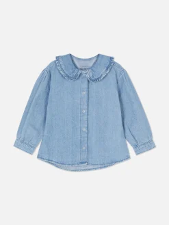 Collared Denim Blouse|Primark New