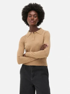 Collared Long Sleeve Knit Top|Primark Discount