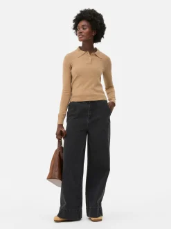 Collared Long Sleeve Knit Top|Primark Discount