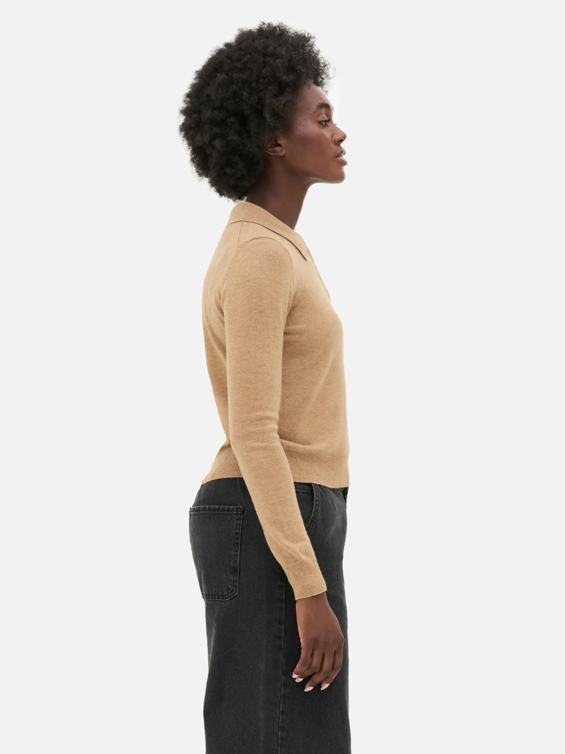 Collared Long Sleeve Knit Top|Primark Discount