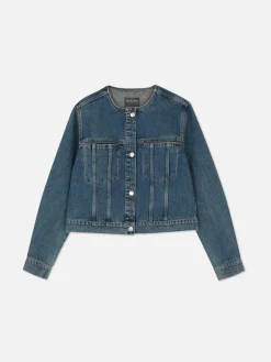 Collarless Denim Jacket|Primark Discount