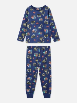 Construction Velour Long Pajamas|Primark Sale