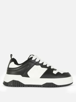 Contrast Panel Lace-Up Sneakers|Primark Sale