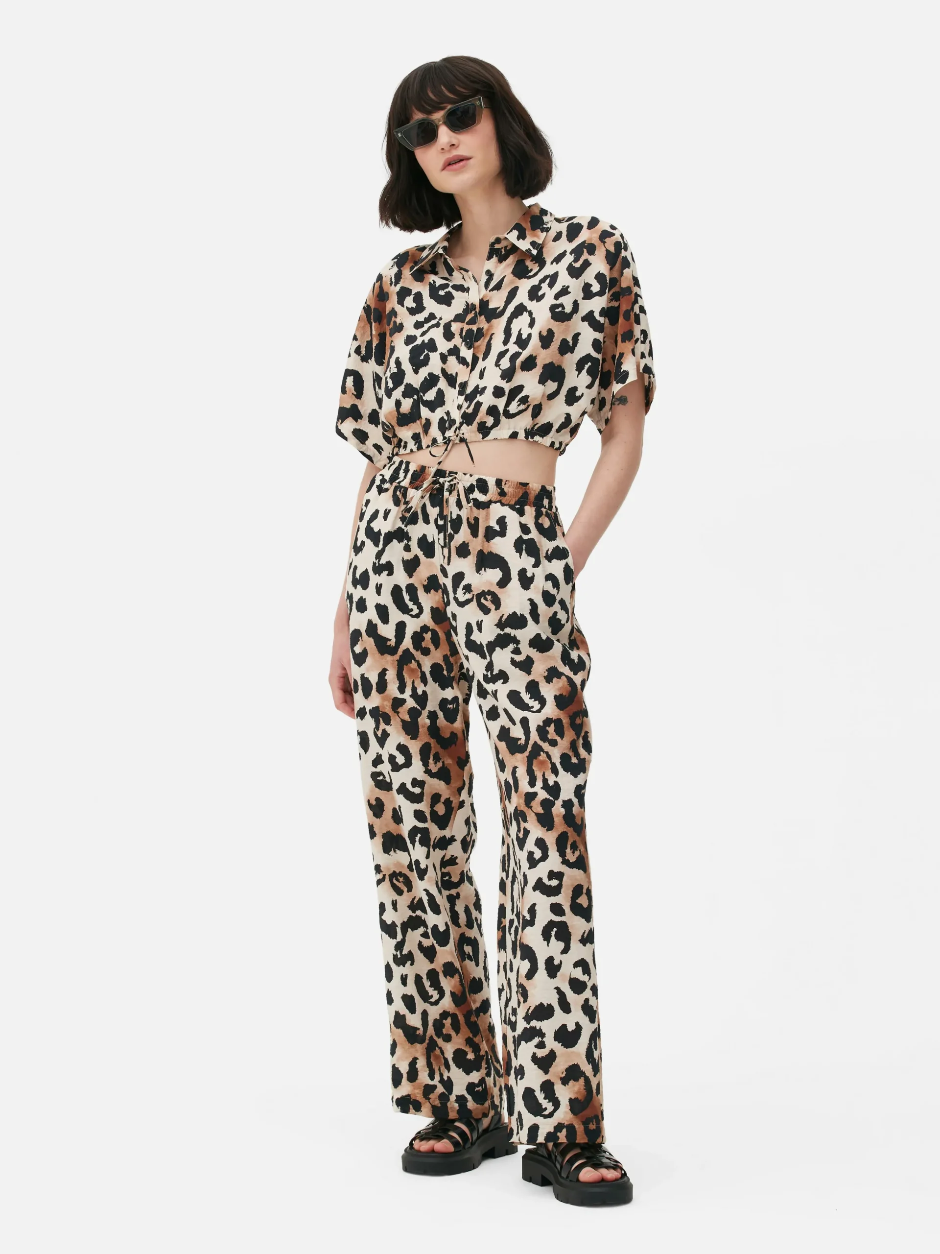 Co-Ord Patterned Tie-Front Crop Shirt|Primark Best