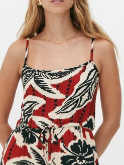 Crepe Texture Tie Jumpsuit|Primark New