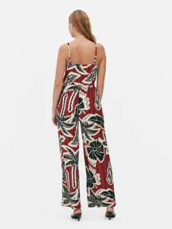 Crepe Texture Tie Jumpsuit|Primark New