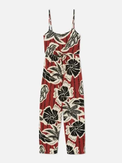 Crepe Texture Tie Jumpsuit|Primark New