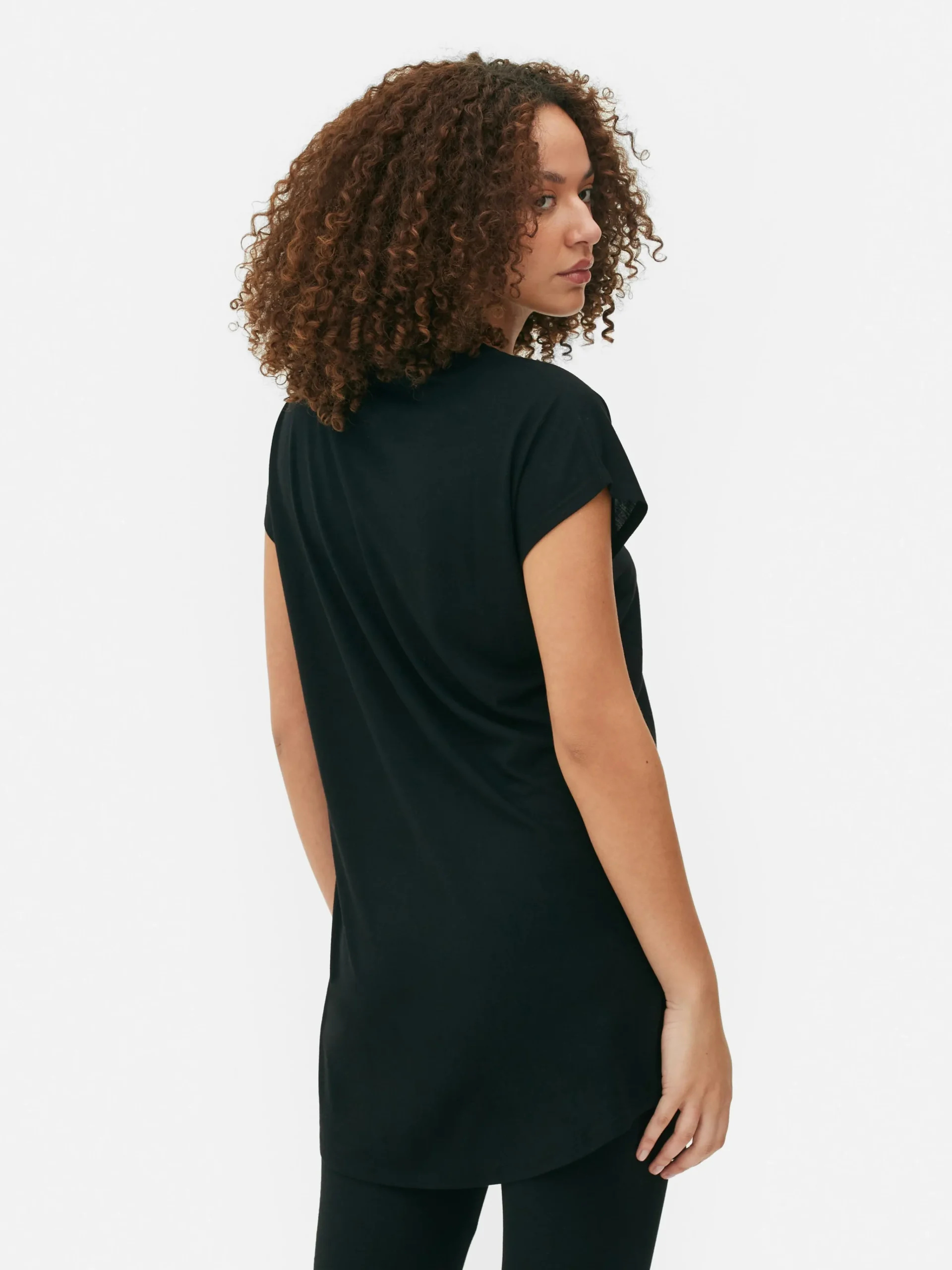Crew Neck Long T-Shirt|Primark