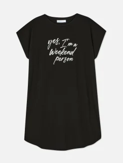 Crew Neck Long T-Shirt|Primark