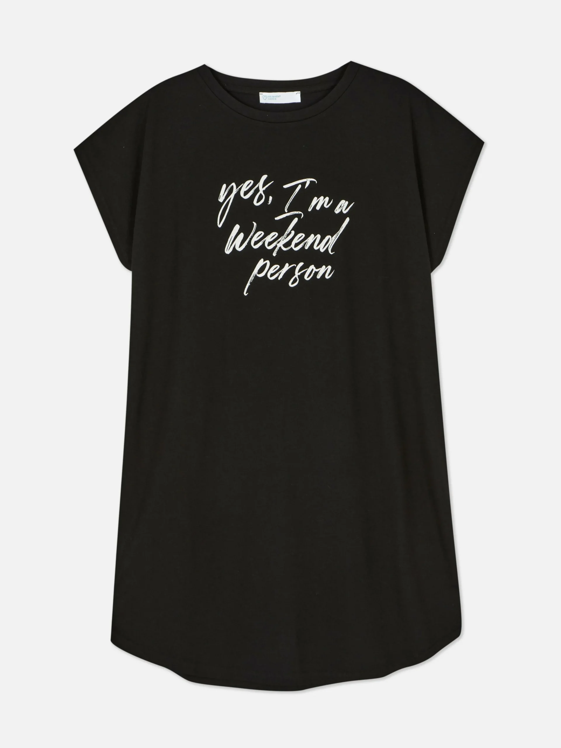 Crew Neck Long T-Shirt|Primark