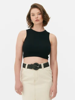 Crew Neck Ribbed Cropped Tank|Primark Discount