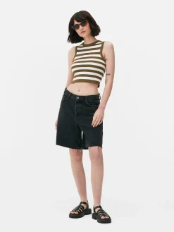 Crew Neck Ribbed Cropped Tank|Primark Online
