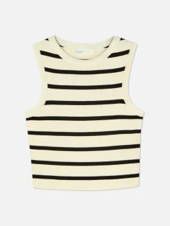 Crew Neck Ribbed Cropped Tank|Primark Hot