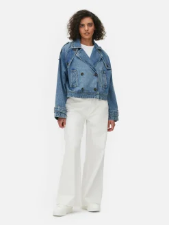 Cropped Denim Trench Coat|Primark Online