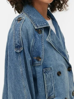 Cropped Denim Trench Coat|Primark Online