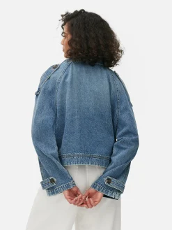 Cropped Denim Trench Coat|Primark Online