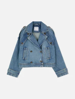 Cropped Denim Trench Coat|Primark Online