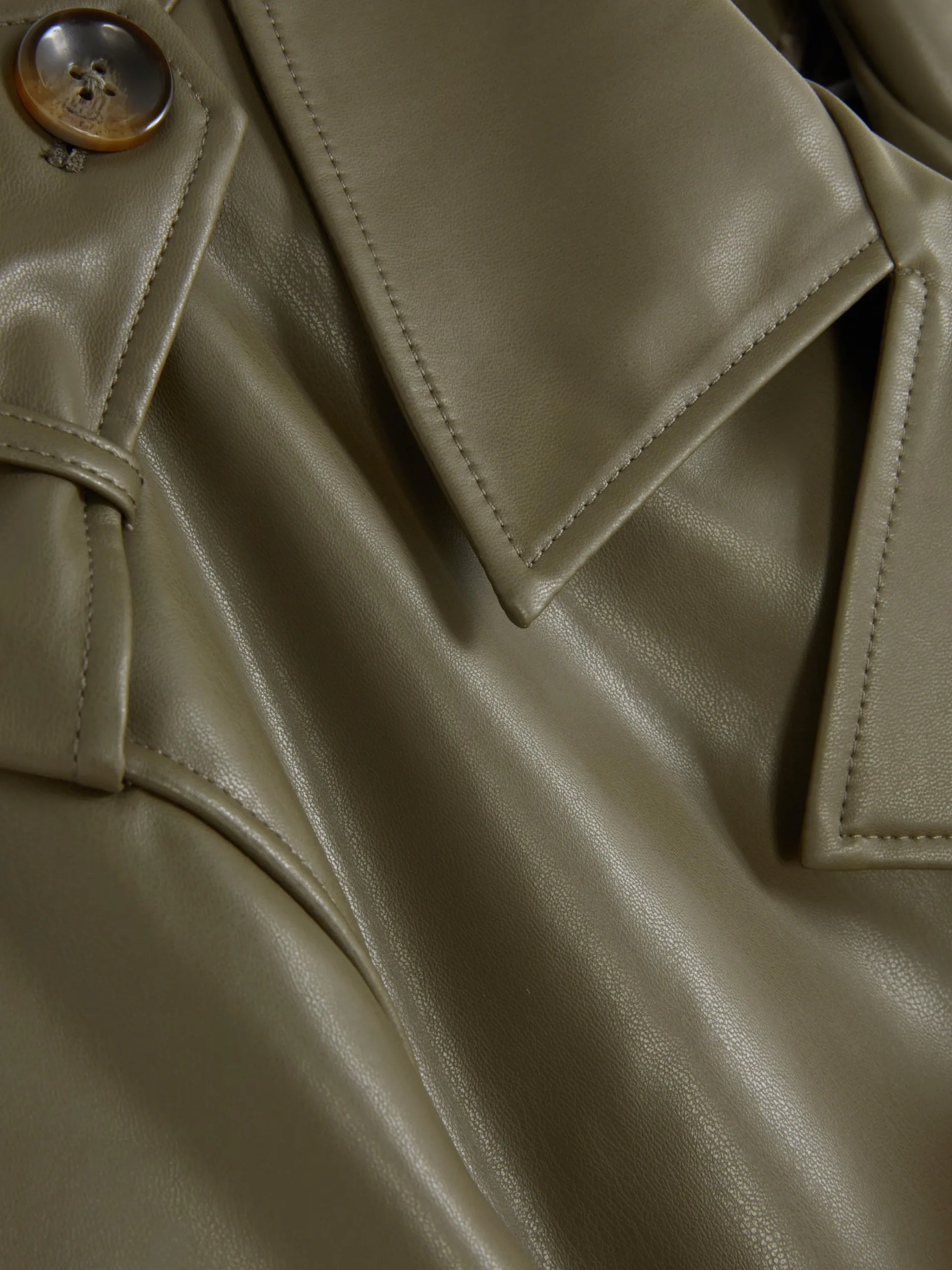 Cropped Faux Leather Trench Coat|Primark Hot