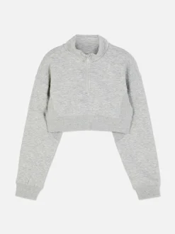 Cropped Funnel Neck Sweatshirt|Primark Clearance