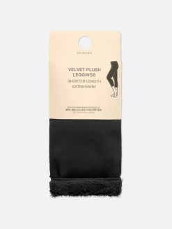 Cropped Velvet Plush Lined Leggings|Primark Outlet