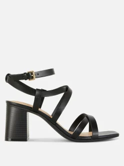 Cross Strap Block Heel Sandals|Primark New