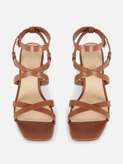 Cross Strap Block Heel Sandals|Primark Online
