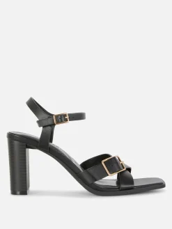 Cross Strap Heeled Sandals|Primark Online