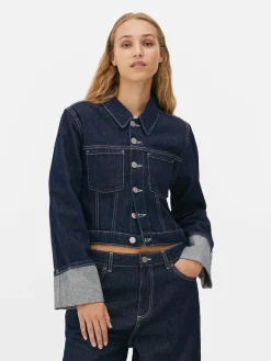 Cuffed Paneled Denim Jacket|Primark Outlet