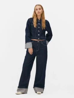 Cuffed Wide Leg Jeans|Primark Outlet