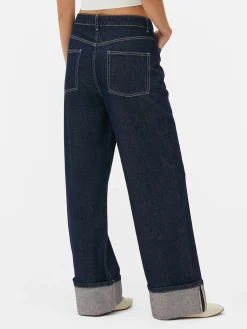 Cuffed Wide Leg Jeans|Primark Outlet
