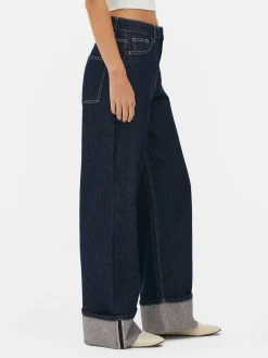 Cuffed Wide Leg Jeans|Primark Outlet