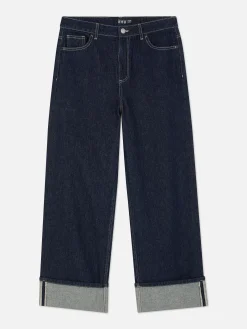 Cuffed Wide Leg Jeans|Primark Outlet