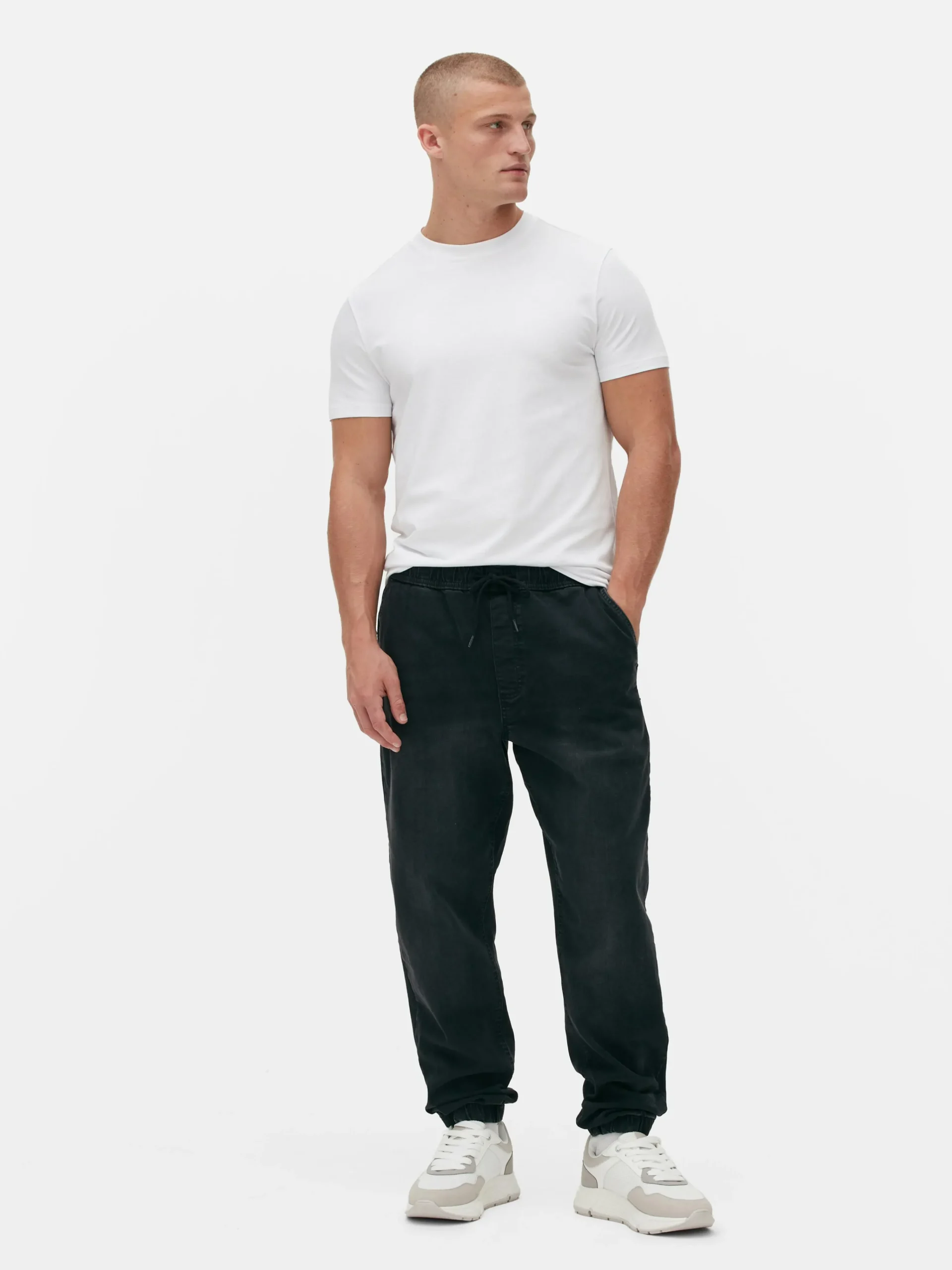 Denim Cuffed Joggers|Primark New