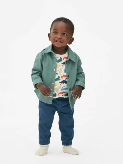Dinosaur T-Shirt, Chinos And Shacket Set|Primark Clearance