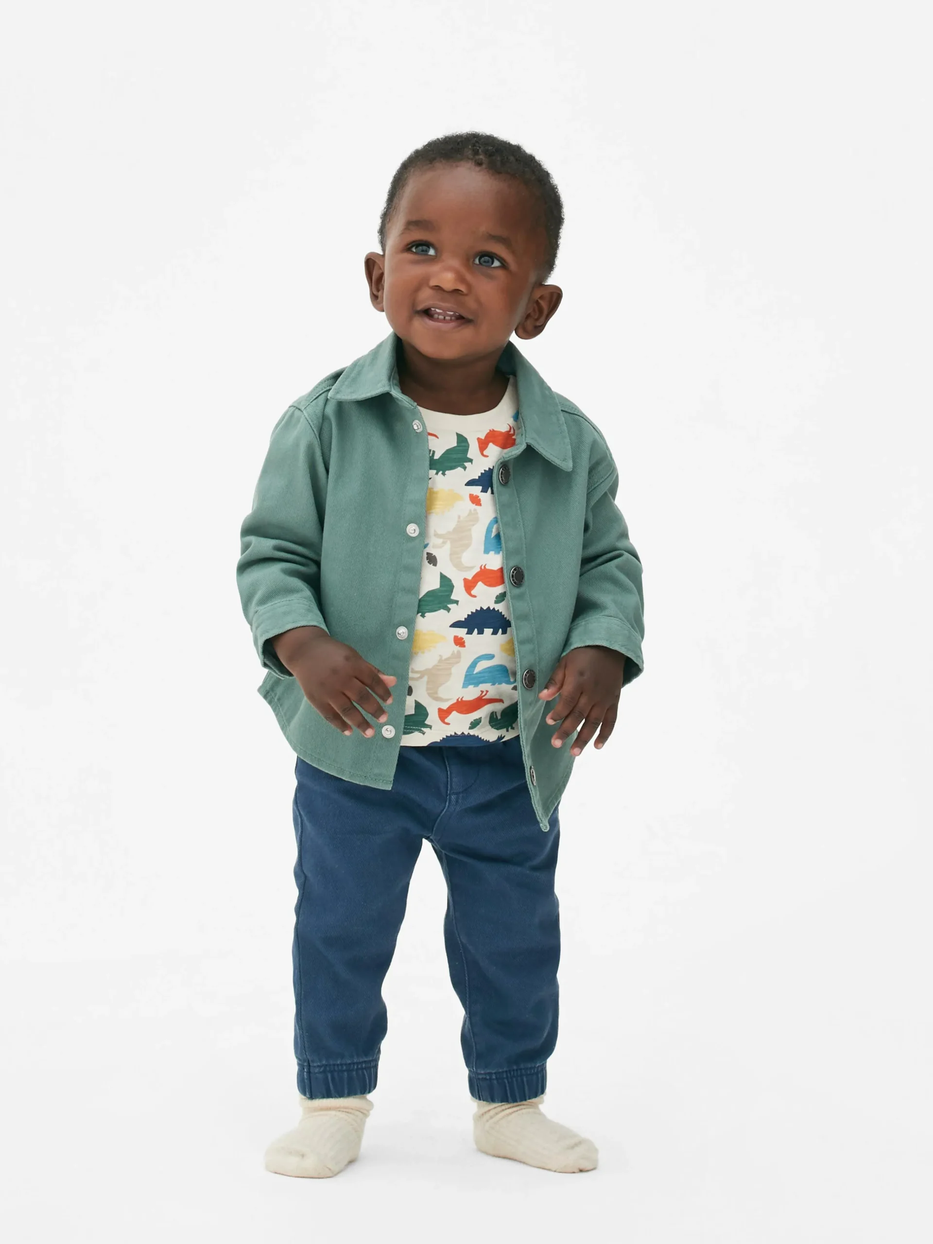 Dinosaur T-Shirt, Chinos And Shacket Set|Primark Clearance