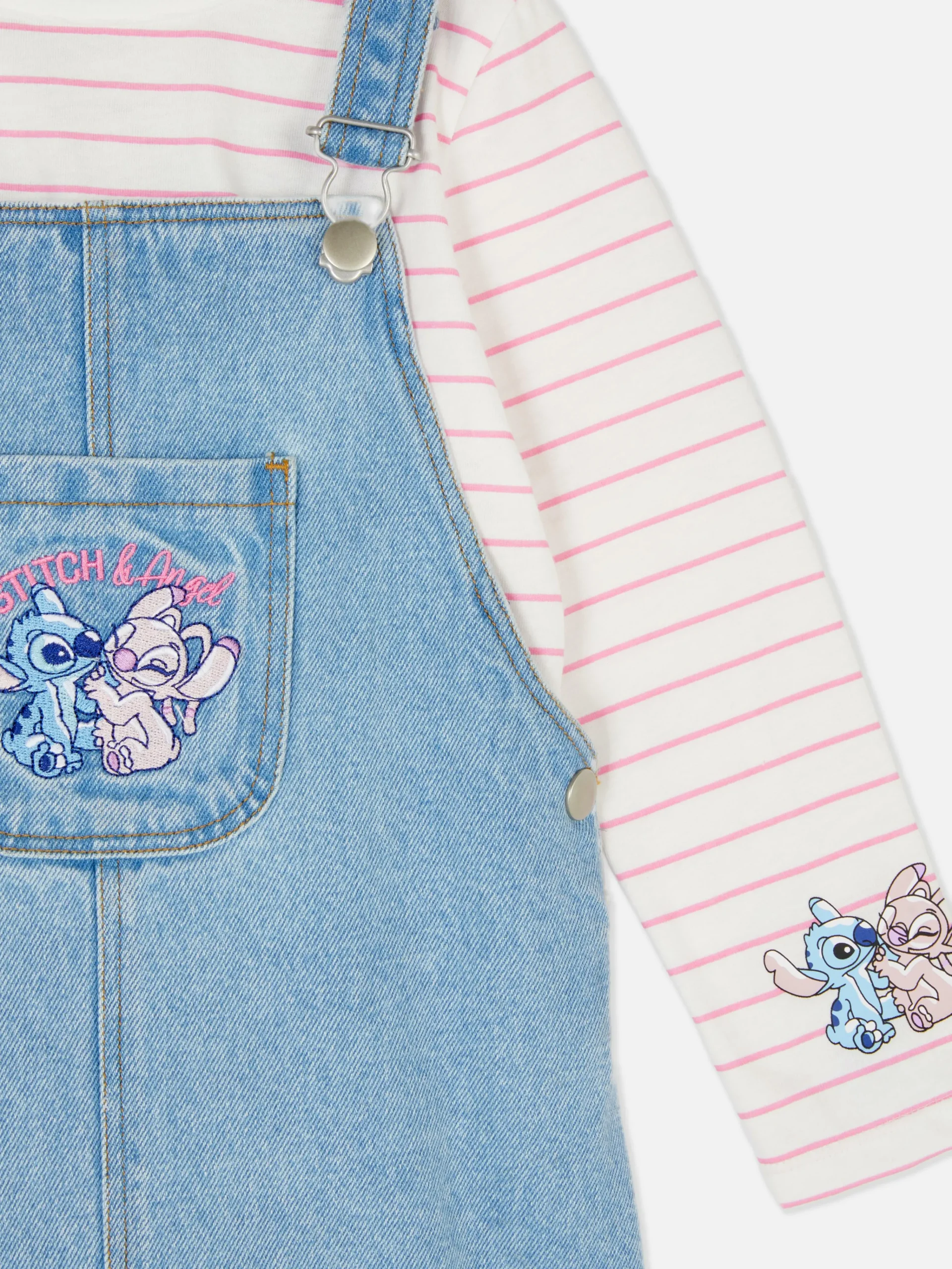 Disney’s Lilo And Stitch Denim Overall Dress Set|Primark Online