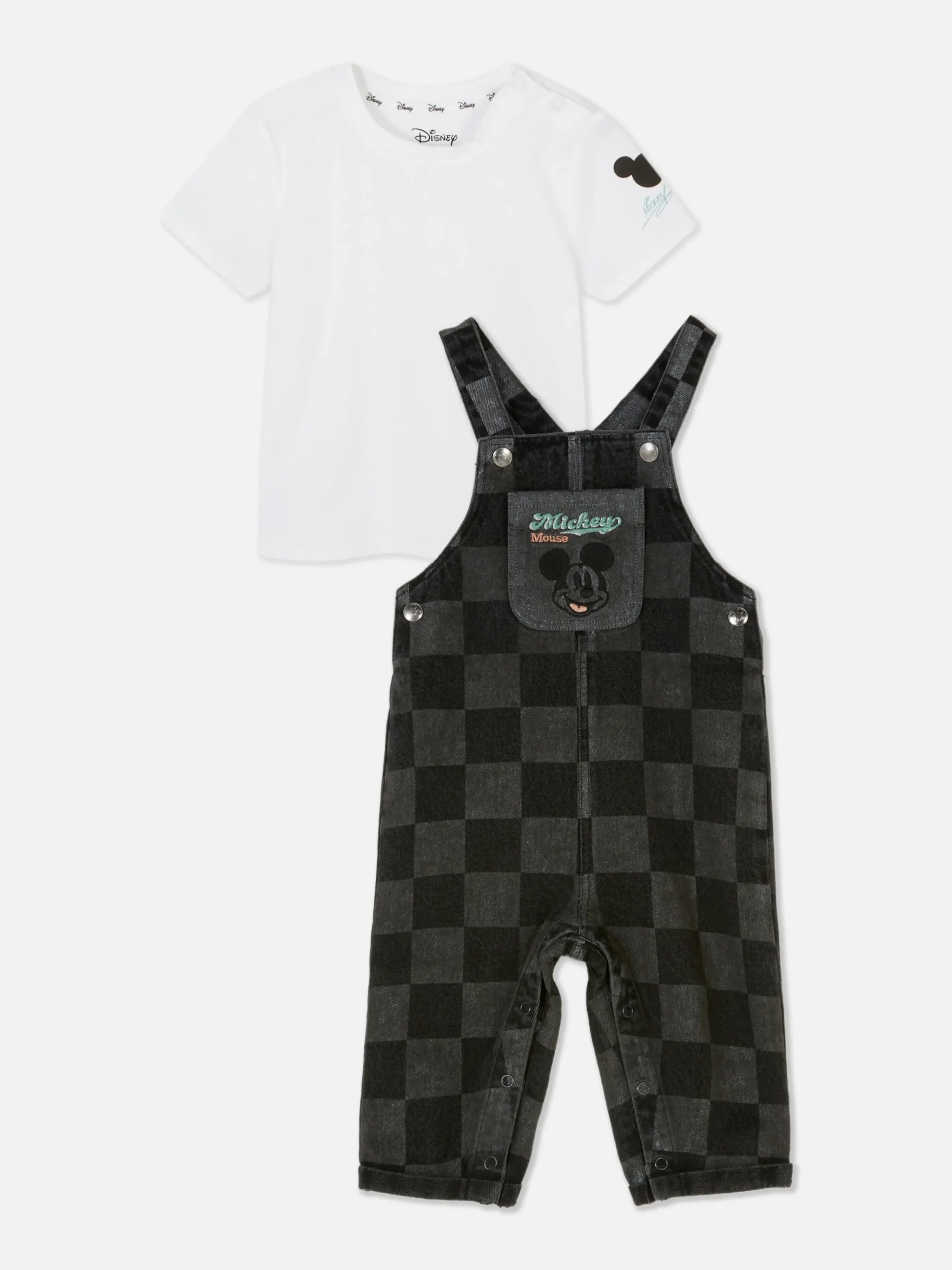 Disney’s Mickey Mouse Checkerboard Overall Set|Primark Online
