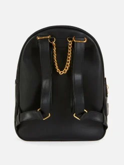 Disney’s Mickey Mouse Gold Tone Monogram Backpack|Primark Online