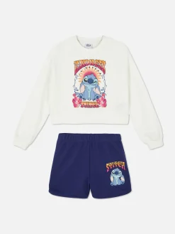 Disney’s Stitch Sweatshirt And Shorts Set|Primark Clearance