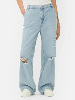 Distressed Wide Leg Jeans|Primark Clearance