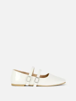 Double Buckle Strap Ballet Flats|Primark