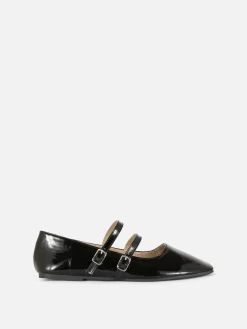 Double Buckle Strap Ballet Flats|Primark Sale