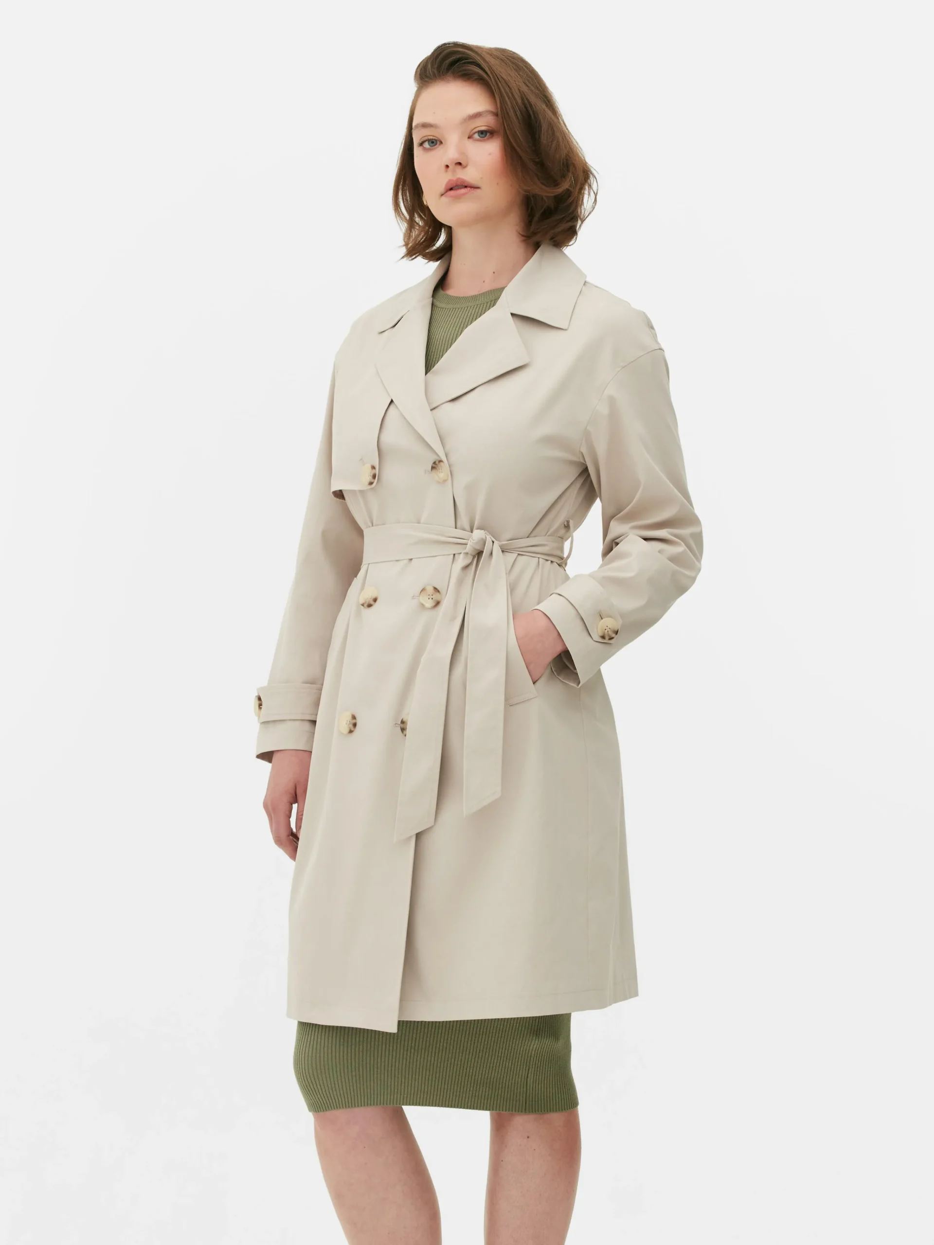 Double-Breasted Belted Trench|Primark Discount